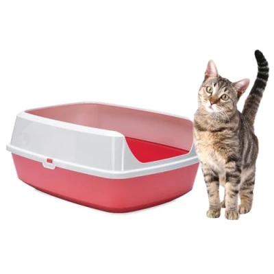 Image of Karlie Mary Loo Eco 522872 Cat Litter Tray L 50 W 38.3 H 21.4 cm Spicy Coral