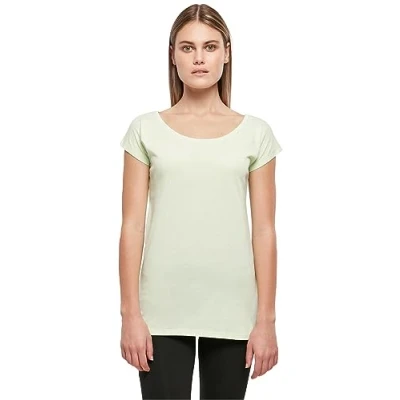 Image of Build Your Brand Women&#039;s Ladies Wide Neck Tee T Shirt, Lightmint, S