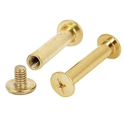 Image of INCREWAY 30 Sets Binding Chicago Screws, 5mm x 25mm Brass Plated Screw Binder Post, Tone