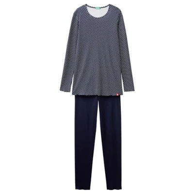 Image of United Colors of Benetton Women&#039;s Pig(Shirt+Pant) 36G93P03C Pajama Set, Multicolour, M
