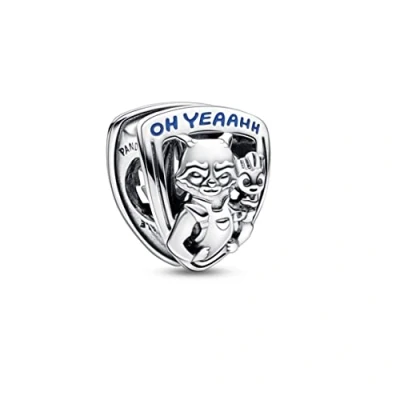 Image of Marvel Rocket and Groot sterling silver charm with dark blue shimmering enamel