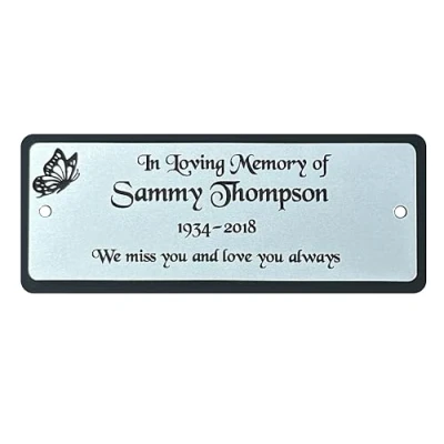 Image of Memorial Bench Plaque, Pet Plaques, Personalised Gift, Cat, Dog, Rabbit, Garden Sign, Grave Marker