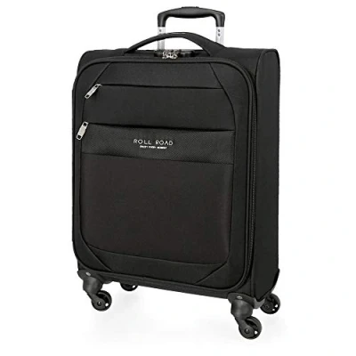 Image of Roll Road Royce Black Cabin Suitcase 40 x 55 20 cm Soft Polyester Combination lock 39 Litre 2.1 kg 4 Wheels Hand Luggage