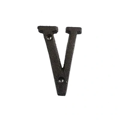 Image of ausuky Cast Iron Retro Metal Alphabet Letters Numbers Sign Address Door Cafe Wall Decor A to Z,0 9 (V)