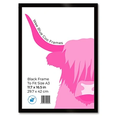 Image of A3 Black Wooden Picture Frame 11.7 x 16.5 Inch (29.7 42cm) Acrylic Safety &#039;Glass&#039; Photo
