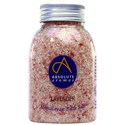 Image of Absolute Aromas Lavender Bath Salts 290g Natural Pink Himalayan Salt Infused with 100% Pure French Essential Oil Relax and soak Tired Muscles