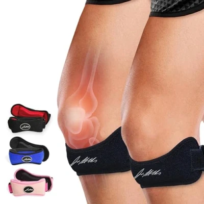 Image of Dr. Arthritis Doctor Developed Patella Tendon Strap for knee support (Black, Pair)