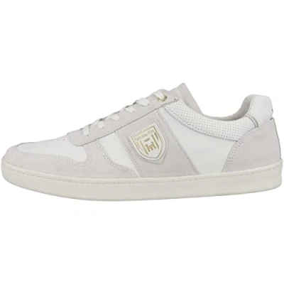 Image of Pantofola d&#039;Oro Palermo Uomo Low Men&#039;s Trainers, Triple White 10231005 03a, 9 UK