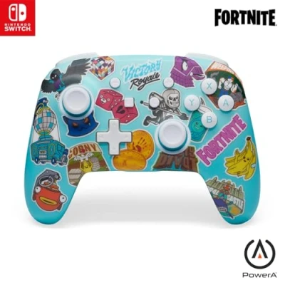 Image of POWERA Enhanced Wireless Controller for Nintendo Switch Fortnite Sticker Mania