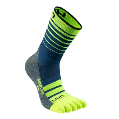Image of UYN S100318 A699 RUNNER&#039;S FIVE SOCKS Men&#039;s Blue/Yellow Fluo 41