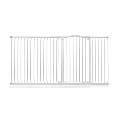 Image of Safetots Extra Tall Curved Top Safety Gate, 198cm 207cm, Matt White, 100cm in Height, Pressure Fit Stair Baby Gate for Doors Hallways and Spaces, Barrier, Easy Installation