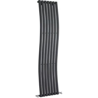 Image of Hudson Reed HLA95 Revive Modern Bathroom Vertical Designer Single Panel Wave Radiator, 1785mm x 413mm, Anthracite