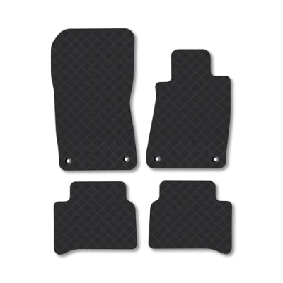 Image of Rubber Car Mats Compatible with Mercedes Cls (2005 2011) [C219] Tailored Fit Floor Set Accessory Black Custom 4 Pieces Clips Anti Slip Backing, Heavy Duty &amp; Waterproof