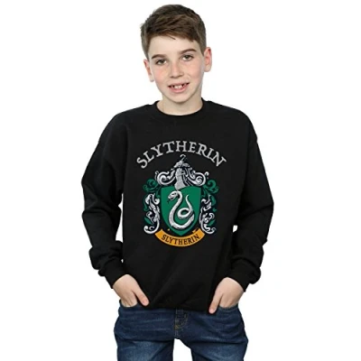 Image of Harry Potter Boys Slytherin Crest Sweatshirt Black 5 6 Years