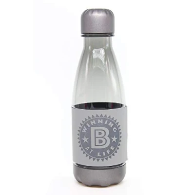 Image of H &amp; Hydration Station Eco Reusable Water Bottle With Personalised Alphabet Sleeve (B) 500ml Non Toxic For Running, Gym, Yoga, Outdoors and Camping
