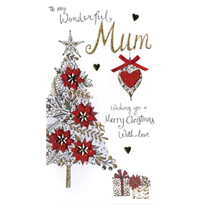Image of Champagne Mum Embellished Christmas Card Hand Finished Range Cards