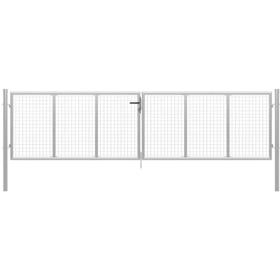 Image of vidaXL Garden Gate Galvanised Steel 415x150 cm Silver