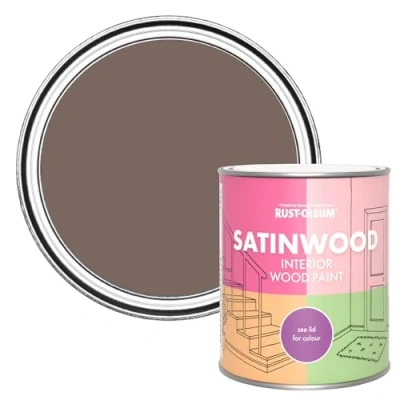 Image of Rust Oleum Brown Satinwood Interior Wood Paint River&#039;s Edge 750ml