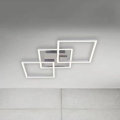 Image of Briloner Frame LED ceiling light chrome/aluminium 76x37cm