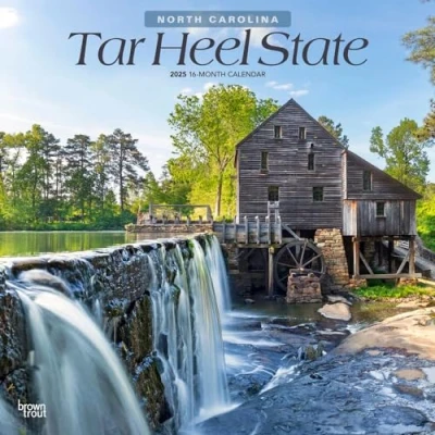 Image of Tar Heel State North Carolina Places 2025 12 x 24 Inch Monthly Square Wall Calendar Plastic Free BrownTrout USA United States of America Southeast Nature