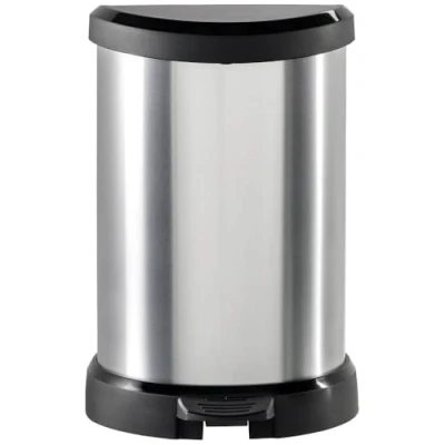 Image of CURVER Deco Bin METALLIC&#039;S 20 L, black/silver metallic, 30.3 x 26.8 44.8 cm