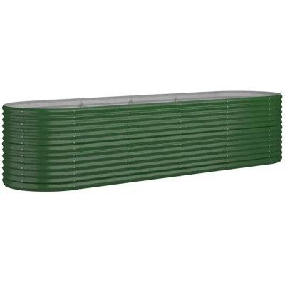 Image of vidaXL Garden Raised Bed Powder coated Steel 296x80x68 cm Green