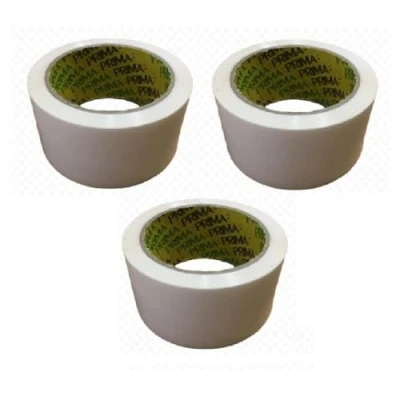 Image of Prima Tape Brown Clear White Fragile Rolls Packaging for Moving Parcels, Boxes Heavy Duty Packing Strong, Secure and Sticky Seal your (3 Roll 48x66m)