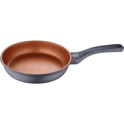 Image of San Ignacio Bronze 24 cm Non Stick Frying Pan Made of Cast Aluminum Efficient Heat Distribution with Soft Touch Handle Suitable for All Cookers…