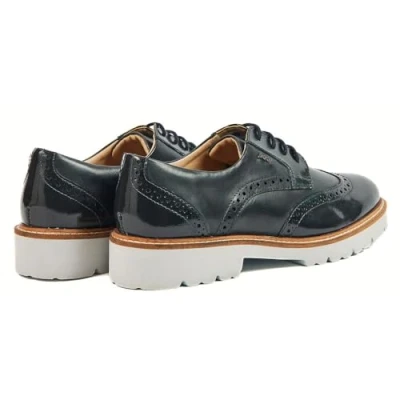 Image of Pod Kortney Leather Women&#039;s Navy Patent Brogues Shoes UK 6