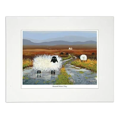Image of &#039;Baaad Hair Day&#039; Mounted Print by Thomas Joseph Sheep Art