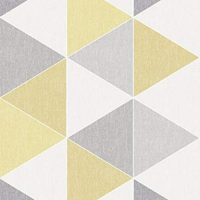 Image of Arthouse Linen Triangles Yellow and Grey 903704