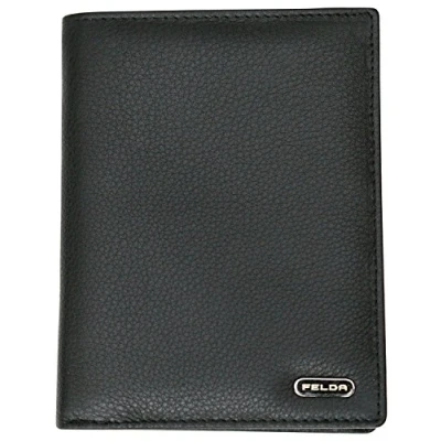 Image of Felda Genuine Leather Passport Holder RFID Protection and Credit Card Organizer Black