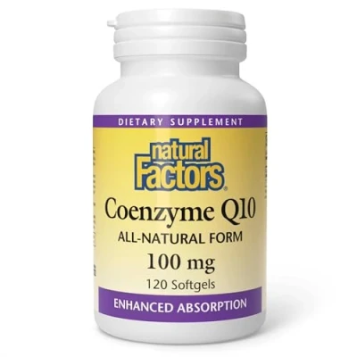 Image of Natural Factors 100% CoQ10 (100mg, 120 Softgels)