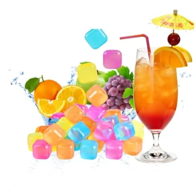 Image of eMkay Multi Coloured Reusable Ice Cubes for Cooling Your Drinks (Pack of 40)
