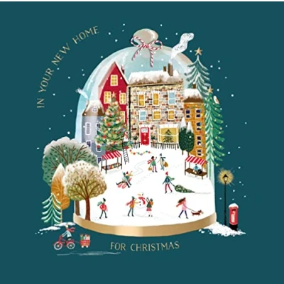 Image of In Your New Home Snow Globe Curious Inksmith Christmas Card Xmas Greeting Cards X14976IJ