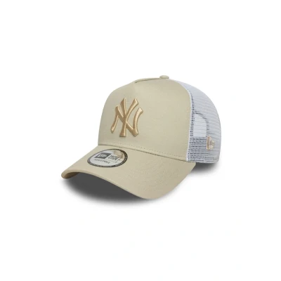 Image of New Era A Frame Trucker Cap York Yankees stone beige One Size