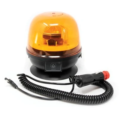 Image of Maypole 12/24V 20x1.5W LED Wireless Beacon Rechargeable Magnetic Amber Warning 1m Curly Cord with Cigar Lighter Charger R10 IP67