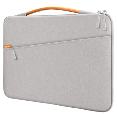 Image of JETech Laptop Sleeve for 13.3 Inch MacBook Air/Pro, 14 Pro (M4/M3/M2/M1, 2021 2024), Bag with Portable Handle and Pocket, Compatible 13 13.6 Notebook (Light Grey)