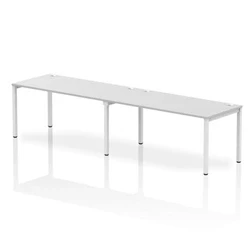 Image of Impulse Bench Single Row 2 Person 1600 White Frame Desk
