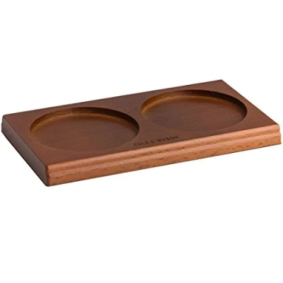 Image of Cole &amp; Mason Wooden Salt and Pepper Mill Tray, Tray/Oil Vinegar Bottles Wood, (H) 13 mm x (W) 95 (D) 157 mm, Mills Not included