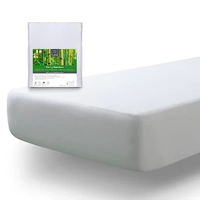 Image of Tural Mattress Cover (Set of 2 90x190/200 cm) Single Size Bamboo Bed Waterproof Protector White
