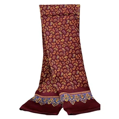 Image of UK_Stone Men 100% Pure Silk Scarf Paisley Flower Vintage Pattern Double Layer Gentlemen
