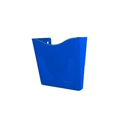 Image of Deflecto A4 Portrait Wall Mounted Magazine File Holder Featuring Antimicrobial Additives Formulated Perfect Folders, Brochures &amp; Leaflet Display Stand Acrylic Document Rack (Blue)
