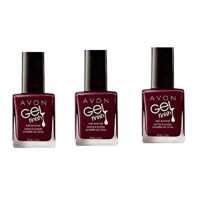 Image of 3 x Avon Gel Shine Nail Enamel WINE AND DINE ME 10ml