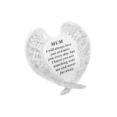 Image of Redwood Mum Angel Wings Grave Ornament Memorial Graveside Decoration Special Remembrance