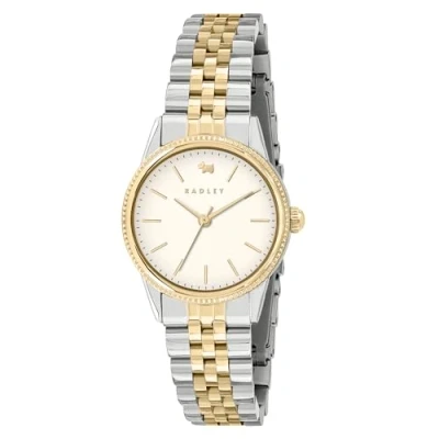 Image of RADLEY Womens Silver &amp; Gold Plated Two Tone Coin Edge Stainless Steel Bracelet Watch