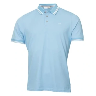 Image of Calvin Klein Mens Campus Tipped Polo Shirt Sky L