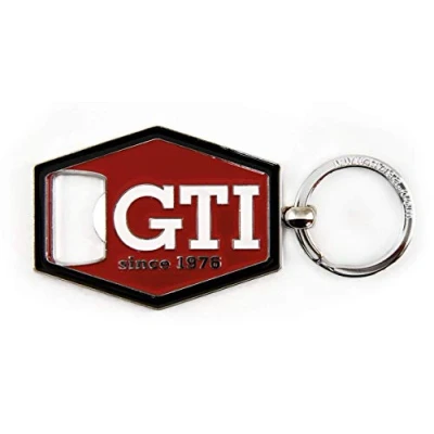 Image of BRISA VW Collection Volkswagen Keychain Ring Accessory Keyholder with Bottle Opener in GTI Design (Hexagon/Red)