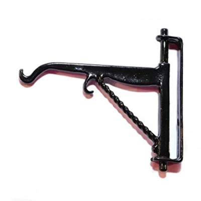 Image of Melody Jane Dolls House Black Hanging Basket Wall Bracket Miniature Garden Accessory 1:12
