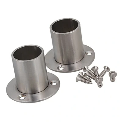 Image of BQLZR Stainless Steel Pipe Flange Socket Rod Holder Fitting Bracket For 25mm Dia Hardware Pack Of 2